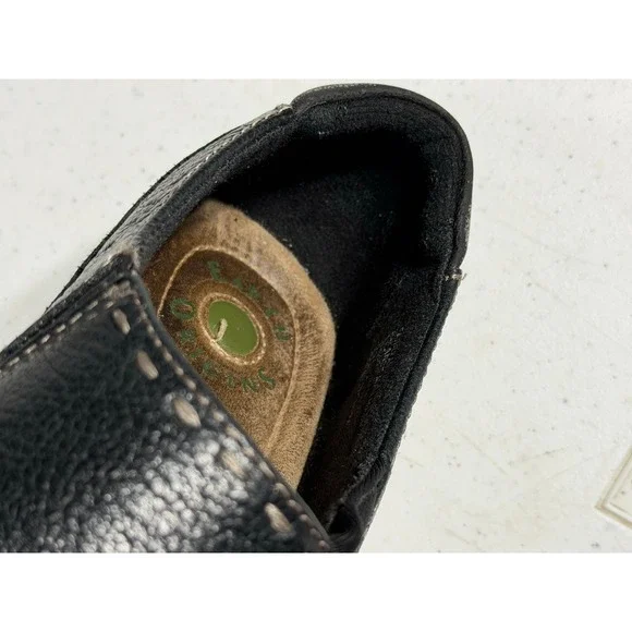 Earth Origins Black Leather Loafers Leona Size 8 M Slip-On Flats Shoes - Picture 12 of 14